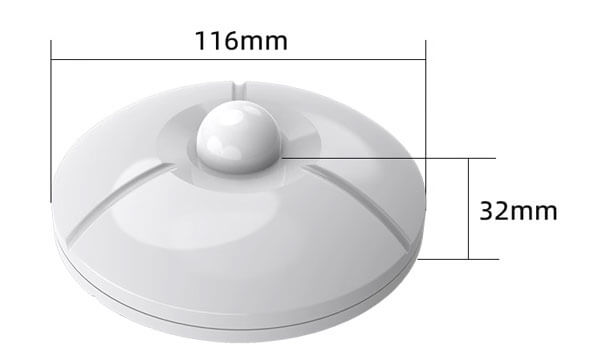 PIR motion sensor size