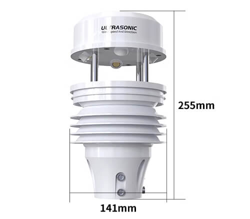 Ultrasonic wind sensor size